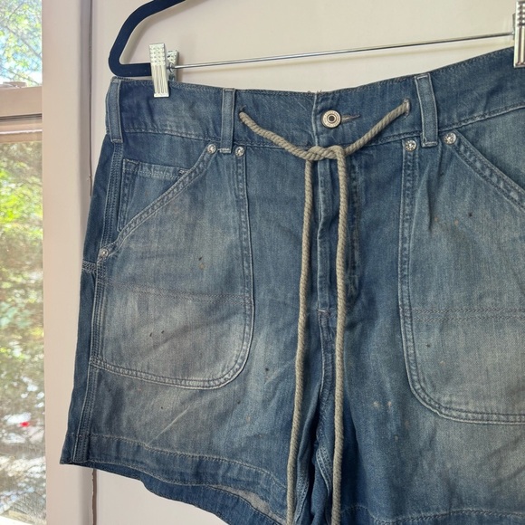NWT Free People We The Free Second Chances Pull On Jean Shorts Drawstring Blue M - Picture 13 of 16